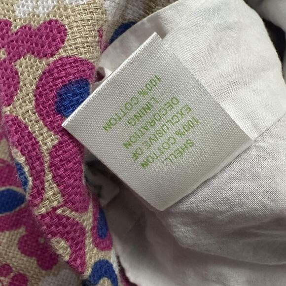 Lilly Pulitzer Dress Womens 12 Pink Blue Shift Sleeveless Lace Trim Printed - Picture 14 of 15